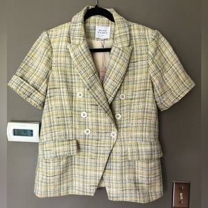 NWT MAISON D'AMÉLIE Paris Short Sleeve Tweed Blazer Size Medium